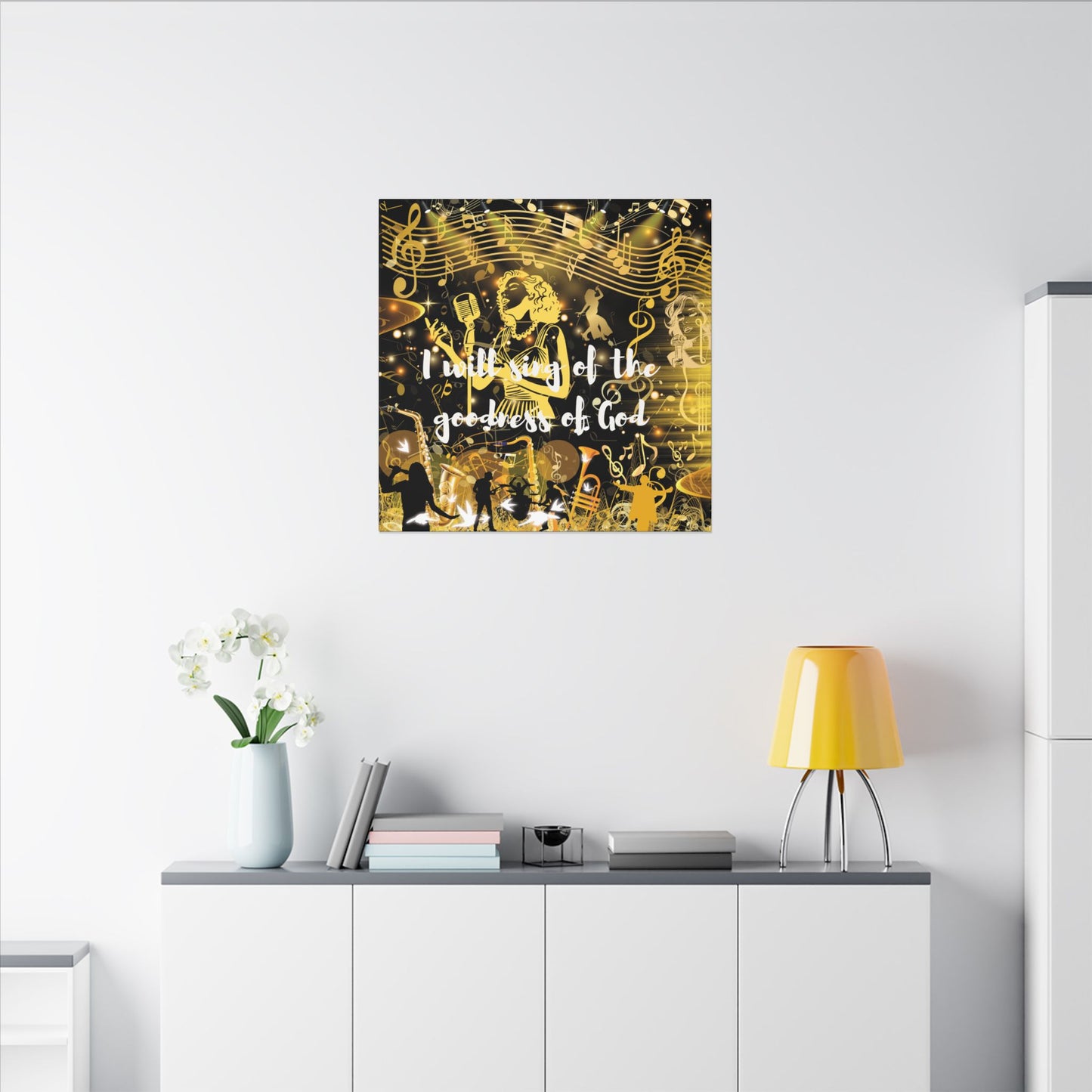 I Will Sing - Inspirational Canvas Wall Art, Music Decor, Home Office Inspiration, Gift for Musicians, Religious Gift, Wall Decoration