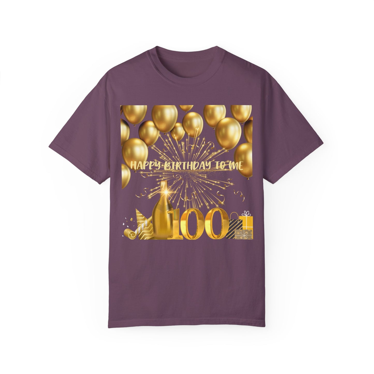 Happy Birthday 100 Unisex Garment-Dyed T-shirt