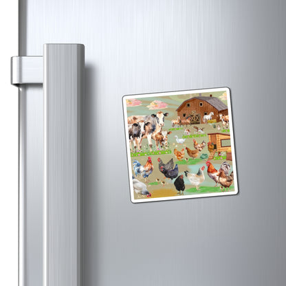 Springtime At The Barnyard Magnets