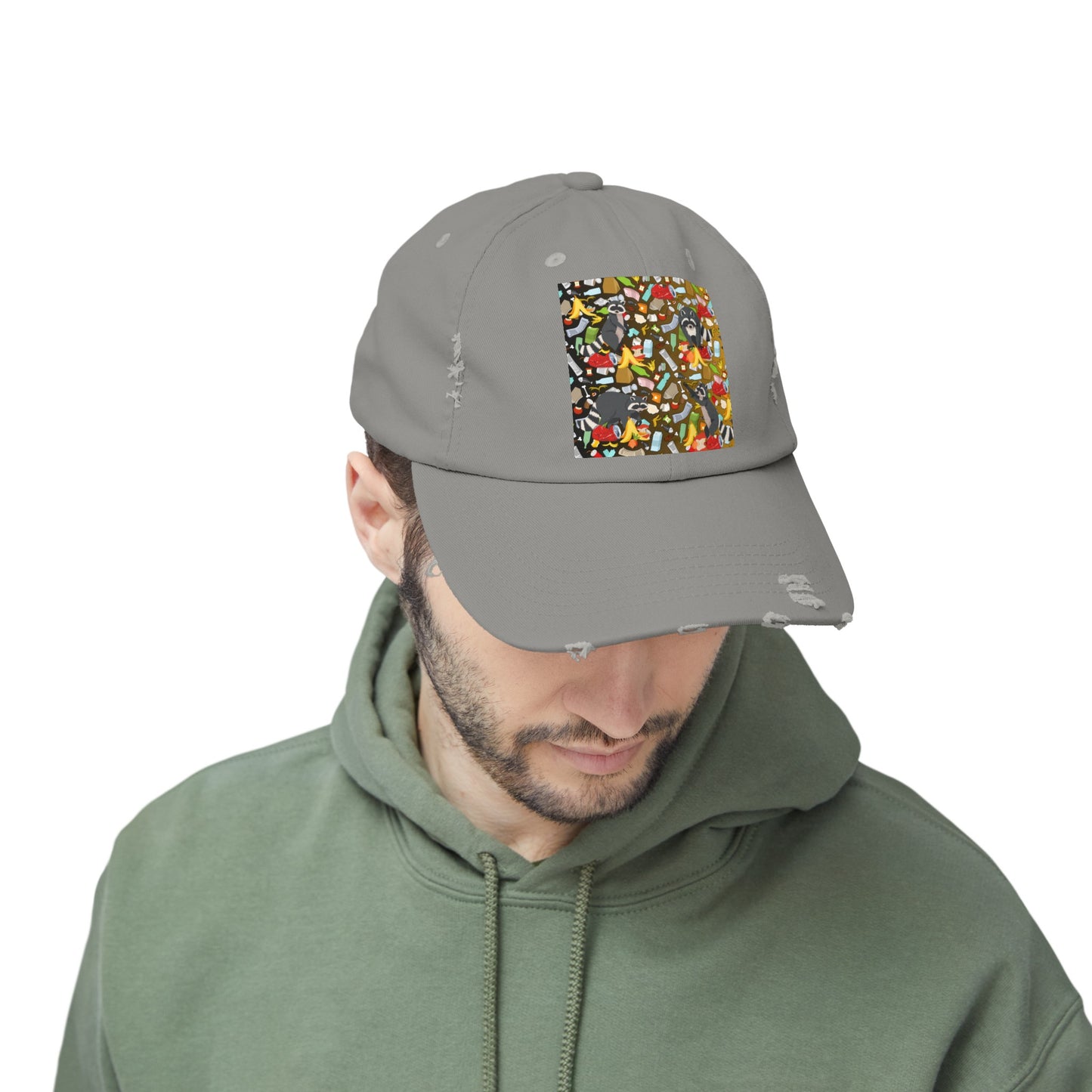 Raccoons In The Trash Unisex Distressed Cap