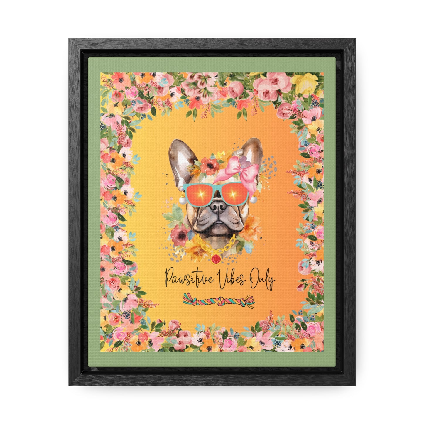 Pawsitive Vibes Only Canvas Wall Art