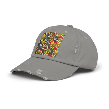 Raccoons In The Trash Unisex Distressed Cap