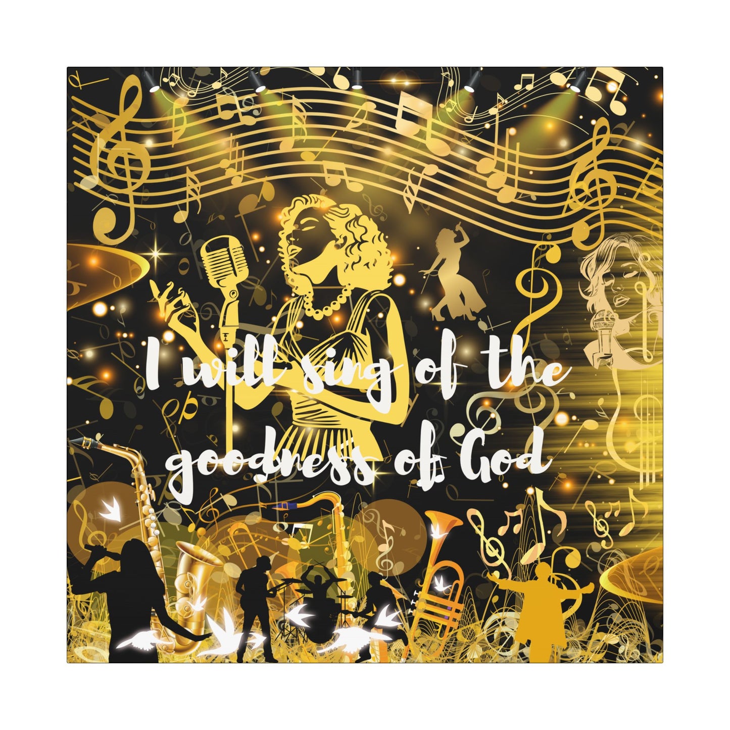 I Will Sing - Inspirational Canvas Wall Art, Music Decor, Home Office Inspiration, Gift for Musicians, Religious Gift, Wall Decoration