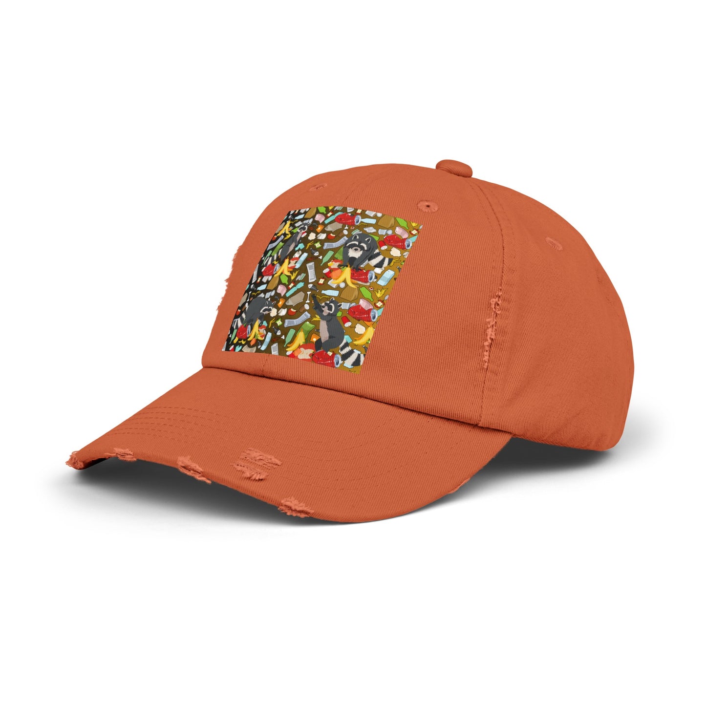 Raccoons In The Trash Unisex Distressed Cap