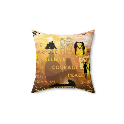 Enjoy The Journey Spun Polyester Square Pillow