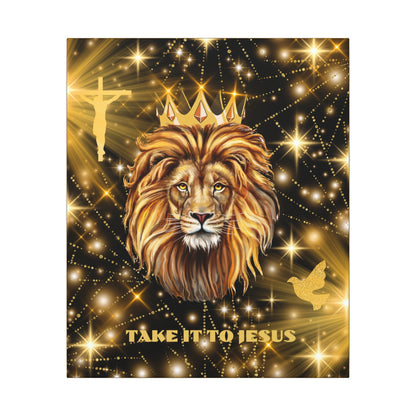 Take It To Jesus- Majestic Lion Canvas Print, Spiritual Wall Art, Take It To Jesus Decor, Faithful Home Decoration, Christian Gift for All Occasions