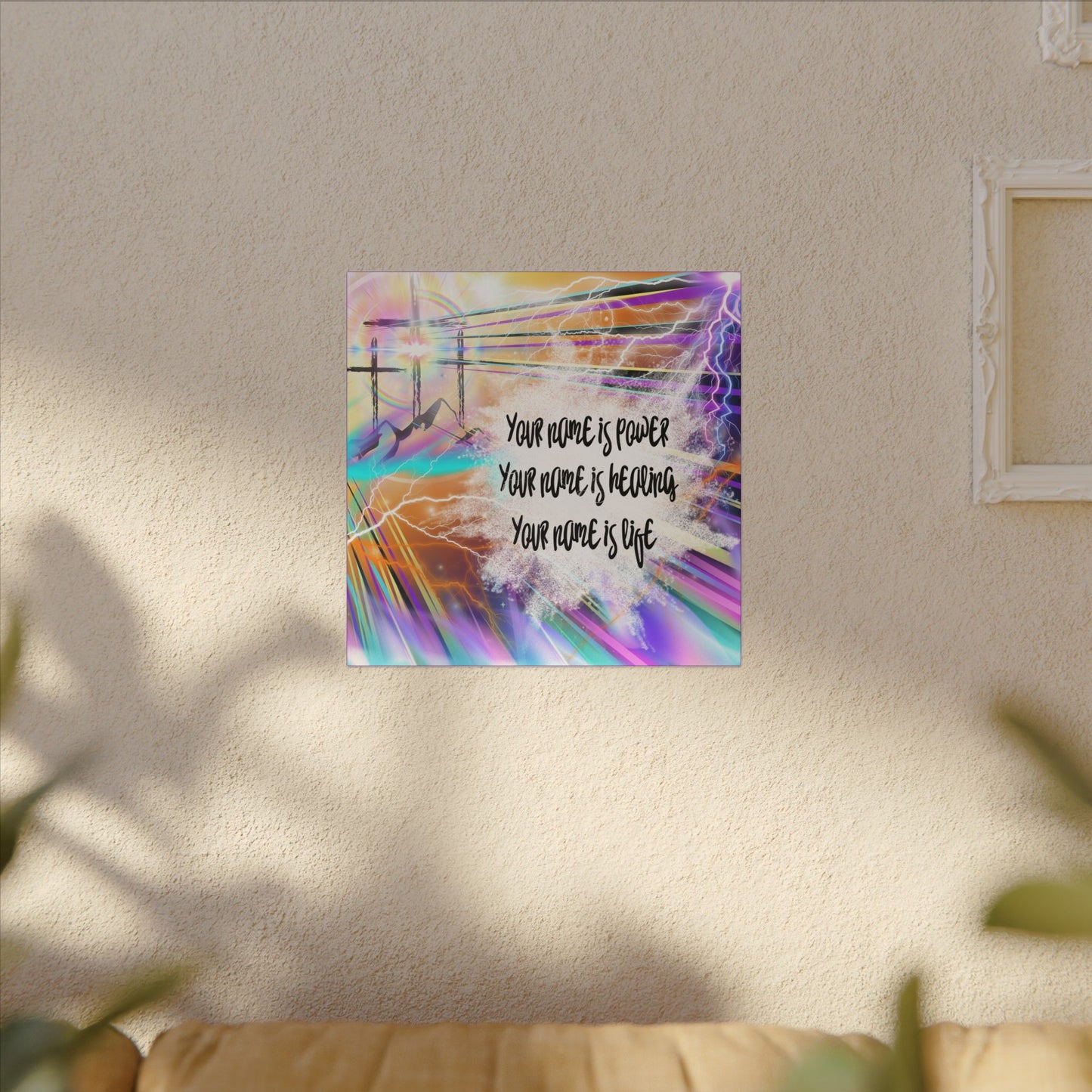 Your Name - Inspirational Wall Art Canvas, Motivational Home Decor, Faith-Based Gift, Religious Art for Home, Modern Canvas Print, Uplifting Artwork