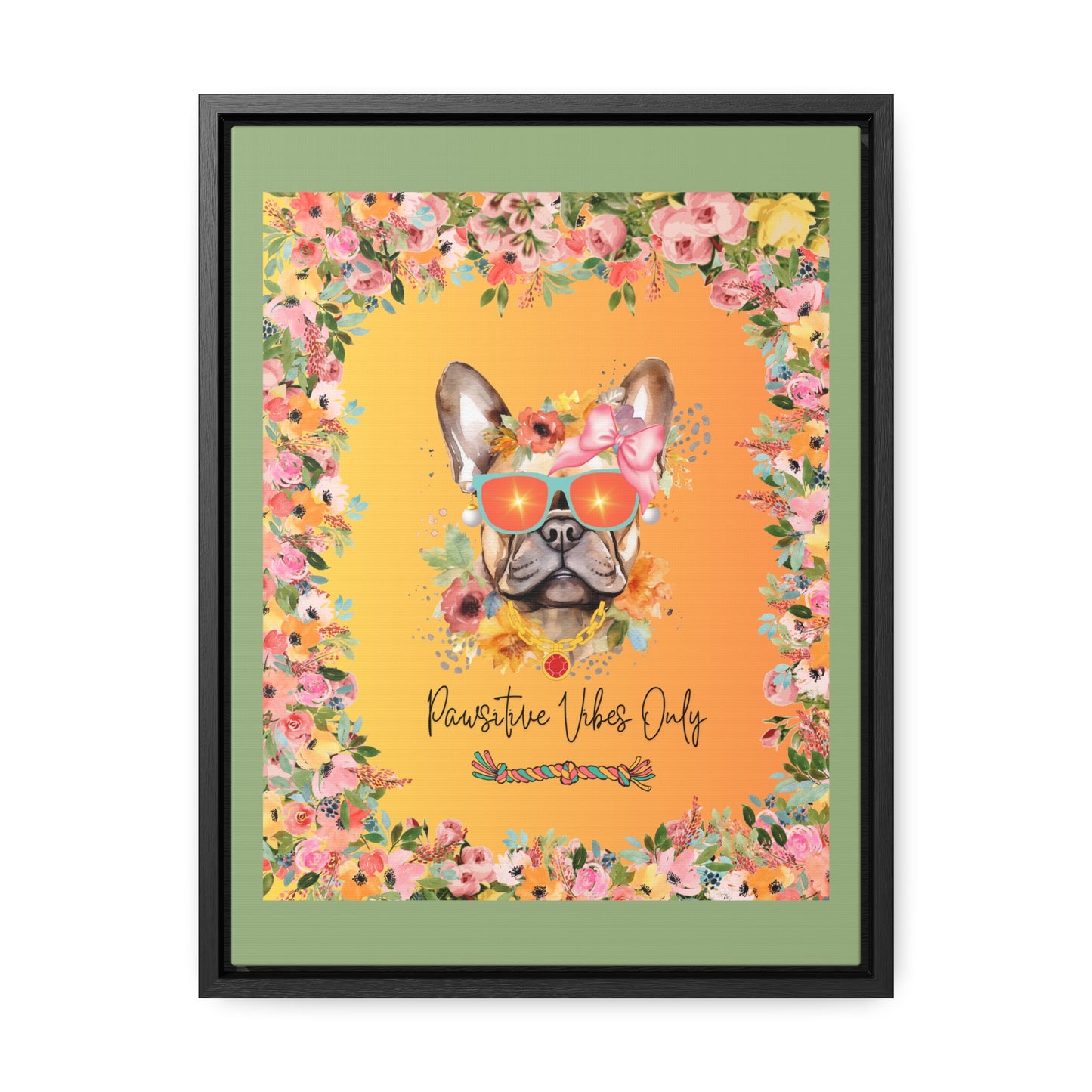 Pawsitive Vibes Only Canvas Wall Art