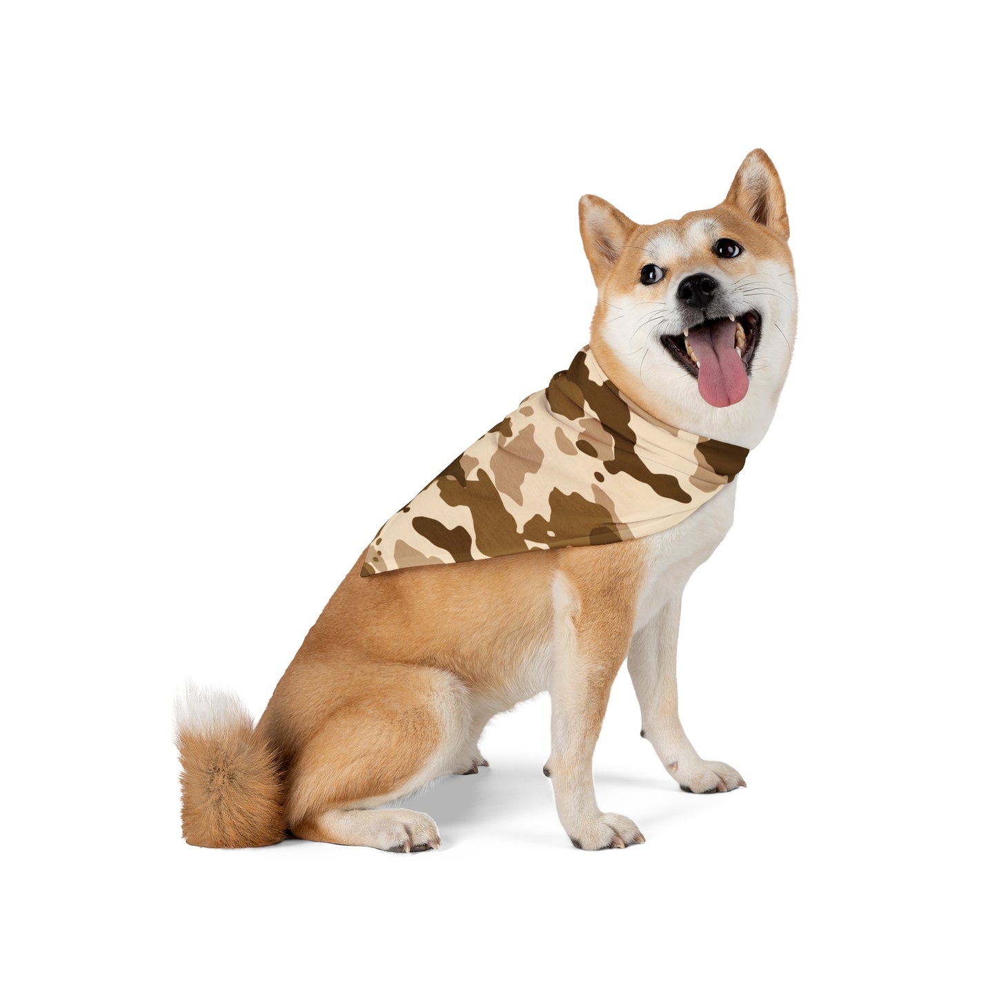 Pet Bandana Camo Tan