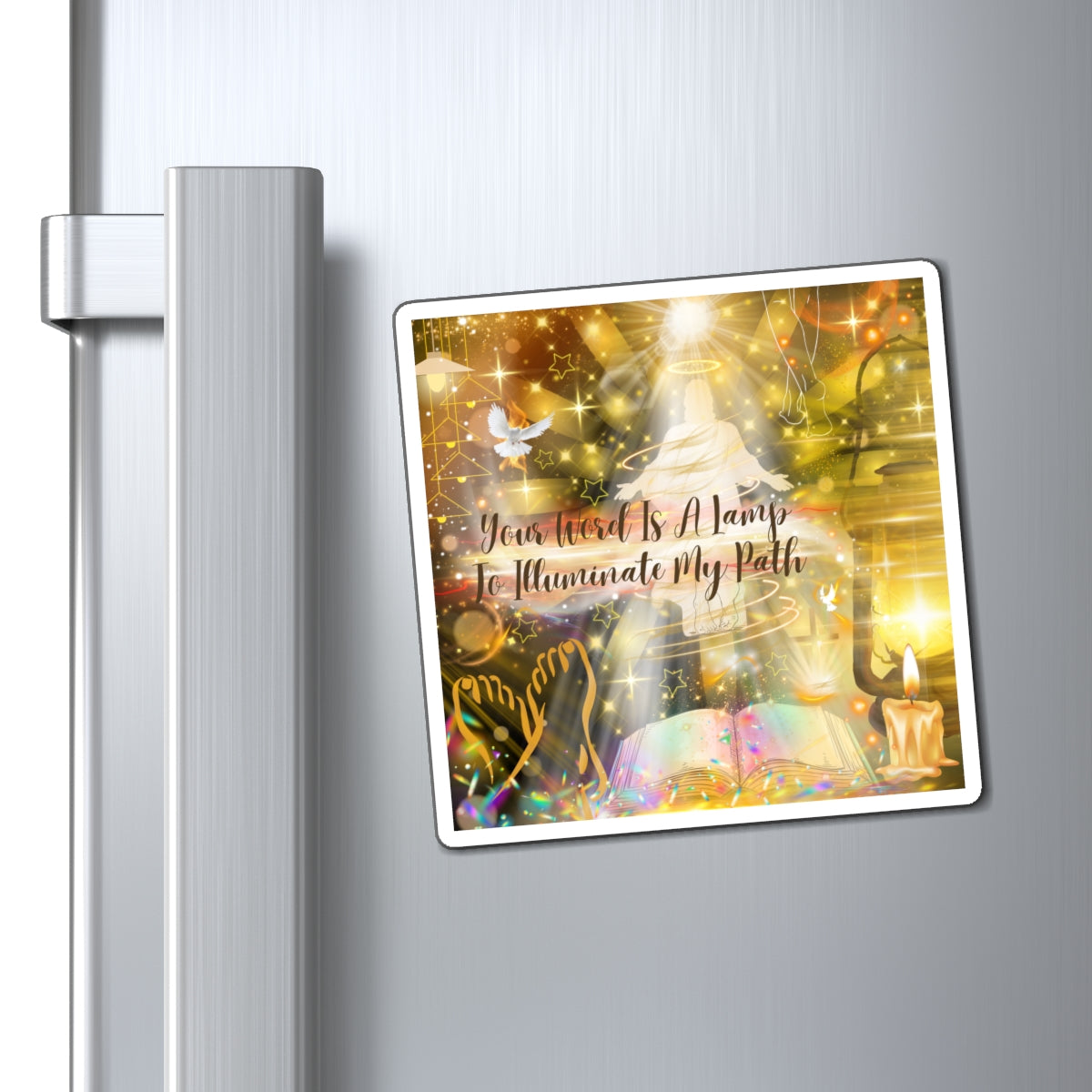 Your Word - Inspirational Spiritual Magnet, Positive Energy Decor, Gift for Friends, Meditation Reminder, Home Decor, Faith and Motivation