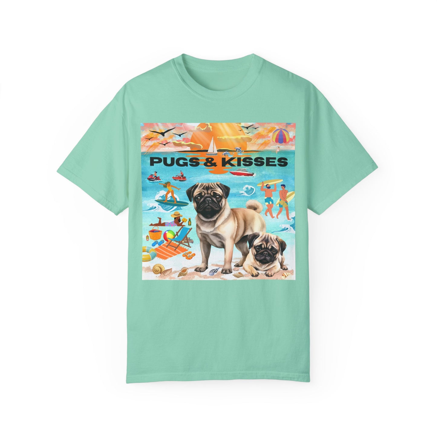 Pugs & Kisses Unisex Garment-Dyed T-shirt