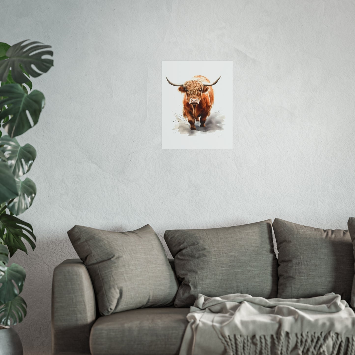 Highland Cow Walking Fine Art Posters