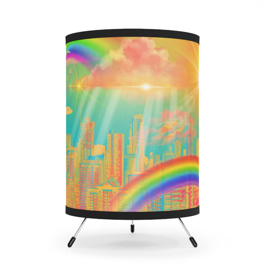 Rainbow Radiance Tripod Lamp with High-Res Printed Shade, US\CA plug