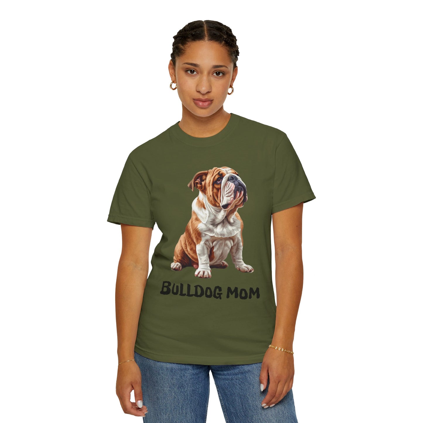 Bulldog Mom Unisex Garment-Dyed T-shirt