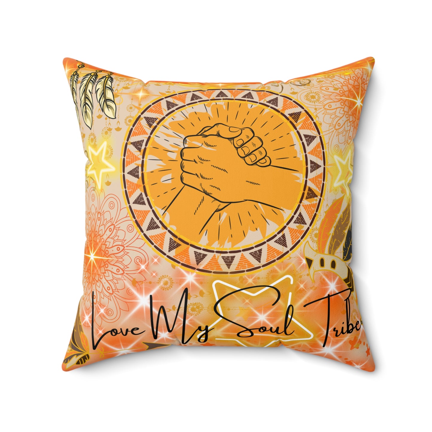 Love My Soul Tribe Spun Polyester Square Pillow