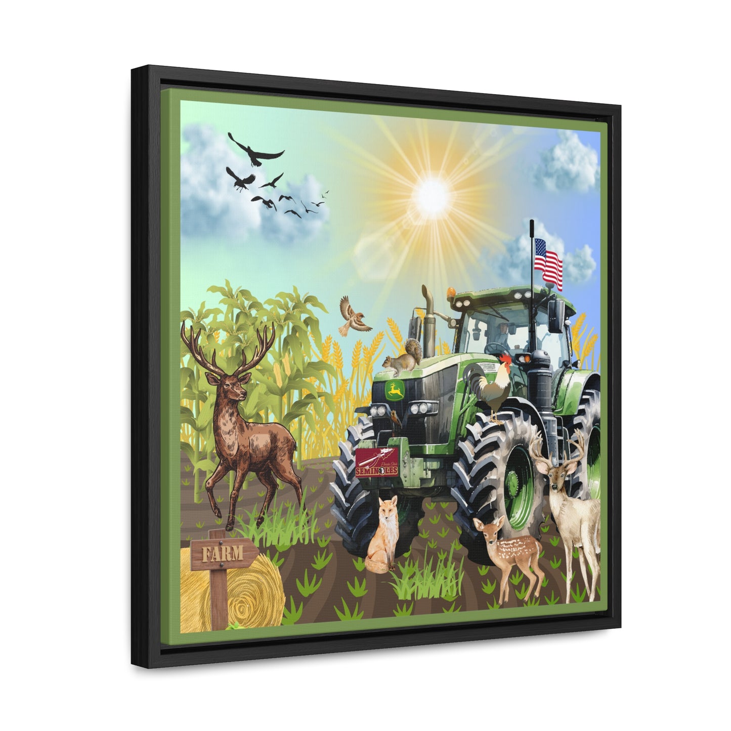 Farming In Florida Seminoles Gallery Canvas Wraps, Square Frame