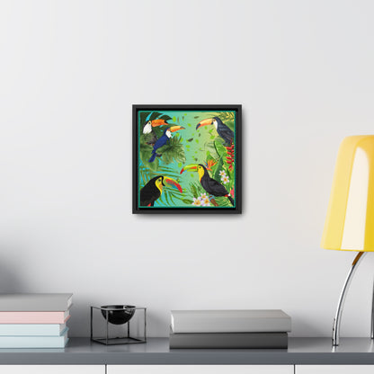 Toucans Gallery Canvas Wraps, Square Frame