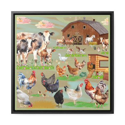 Springtime At The Barnyard Gallery Canvas Wraps, Square Frame