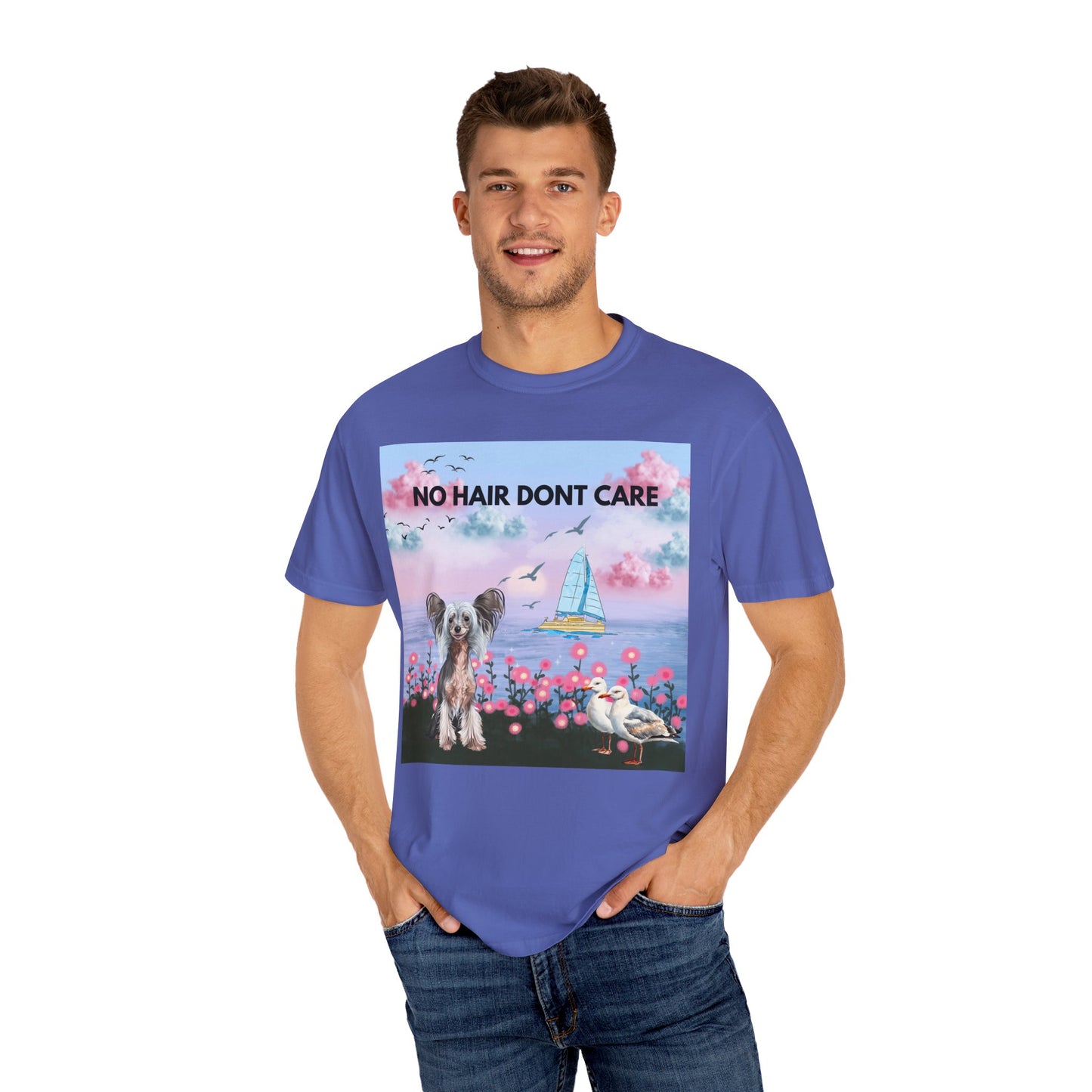 No Hair Don't Care Unisex Garment-Dyed T-shirt