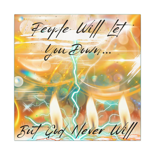But God Never Will - Inspirational Wall Art Print, Motivational Canvas, Home Decor, Gift for Faith, Uplifting Quote, Modern Home Wall Art