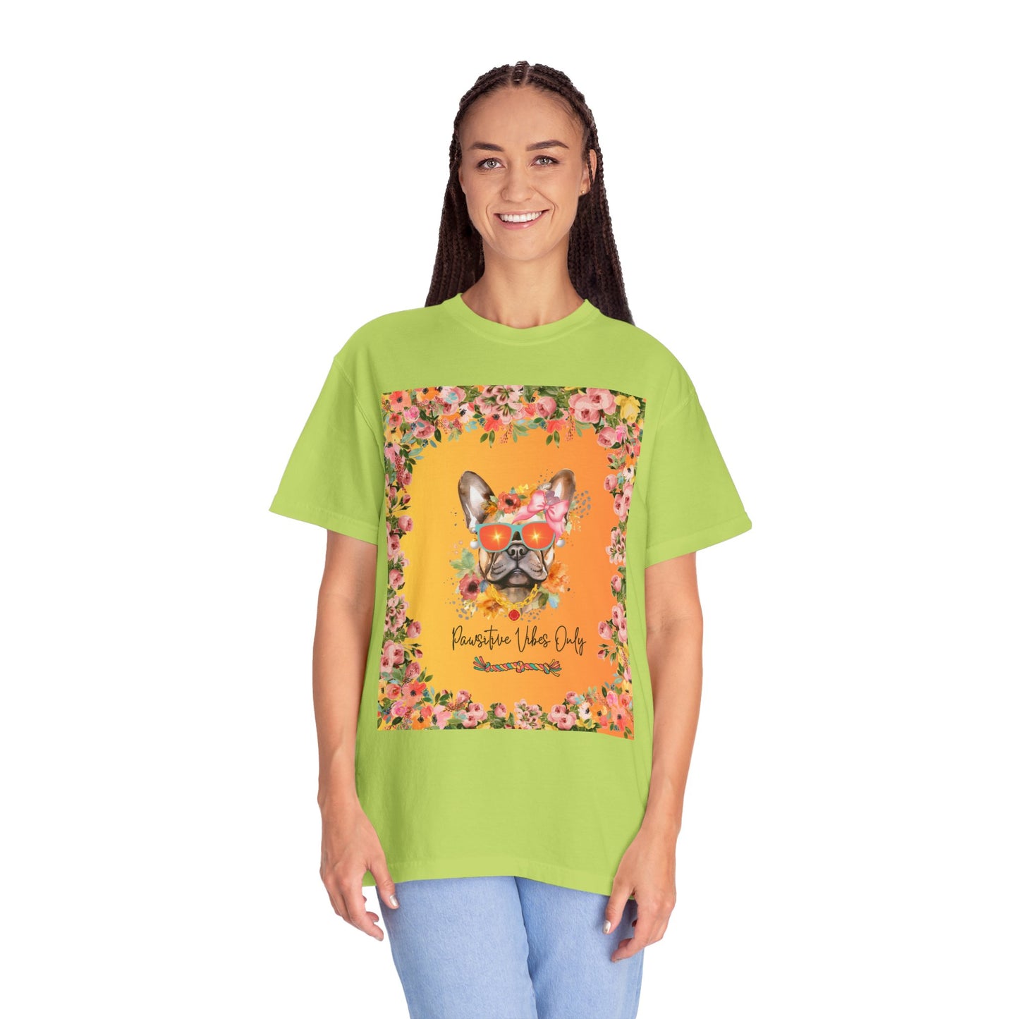 Pawsitive Vibes Only Unisex Garment-Dyed T-shirt