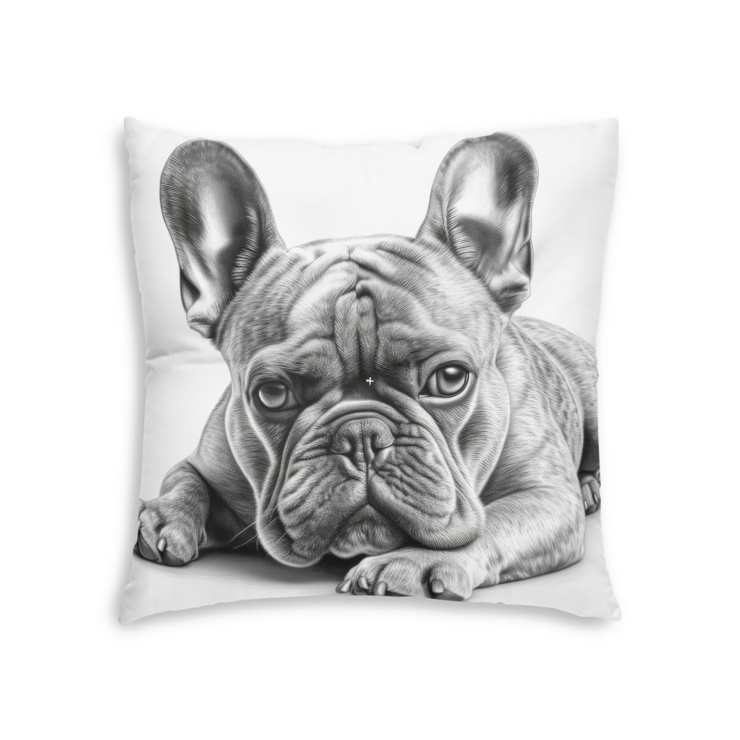 Tufted Floor Pillow, Square Frenchie