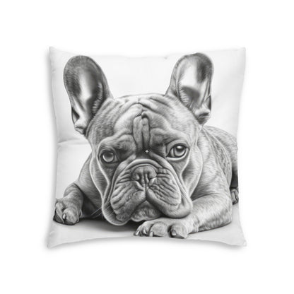 Tufted Floor Pillow, Square Frenchie