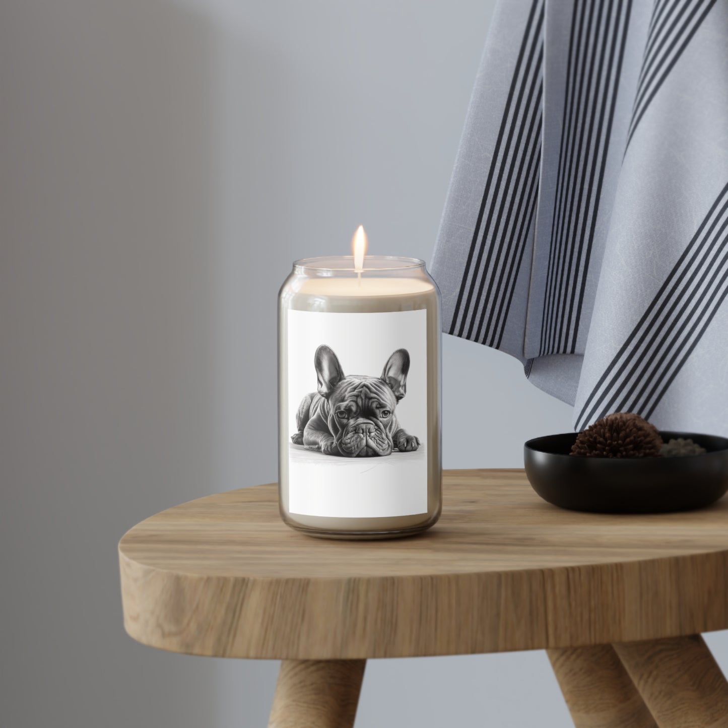 Frenchie Laying Scented Candle, 13.75oz