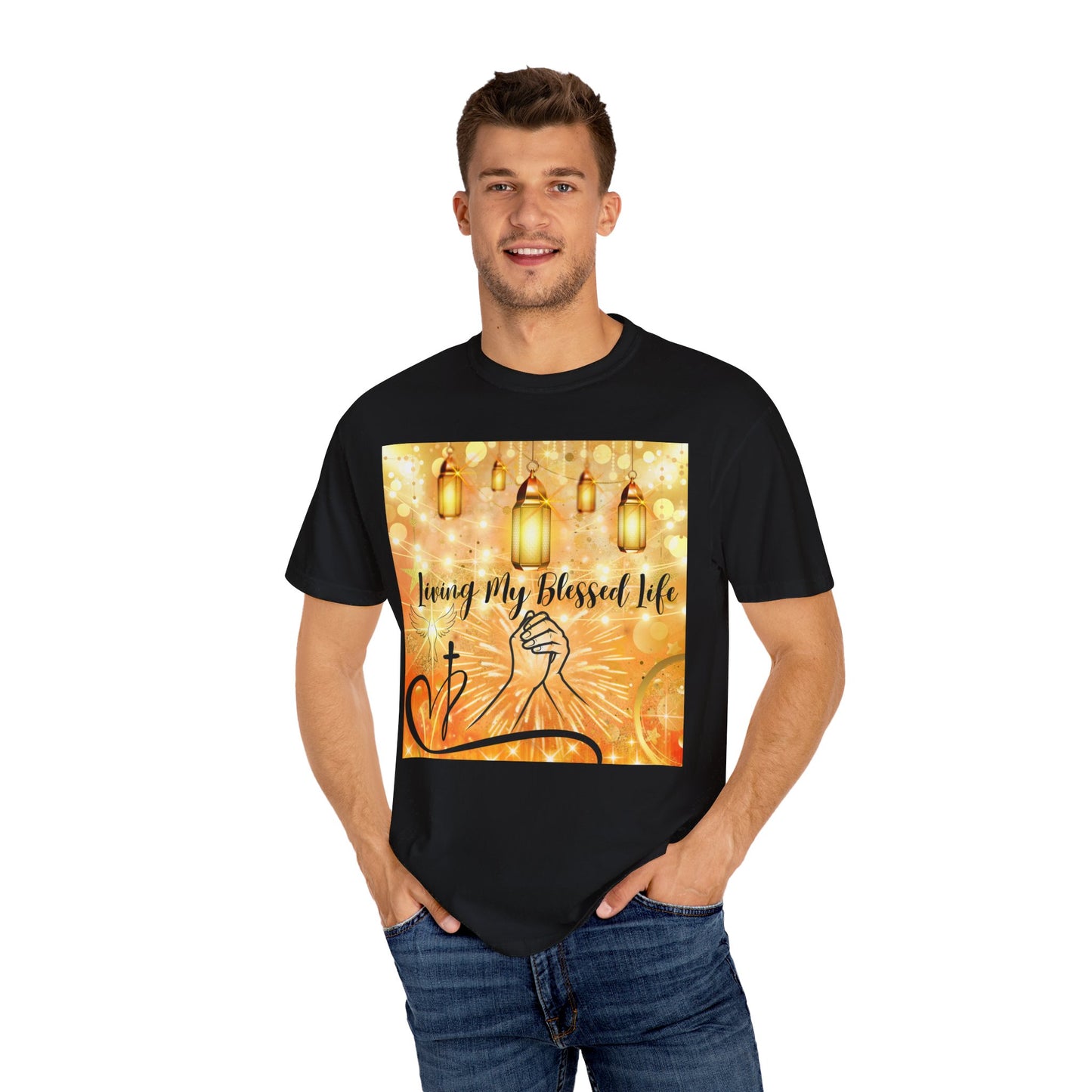 Living My Blessed Life Unisex Garment-Dyed T-shirt