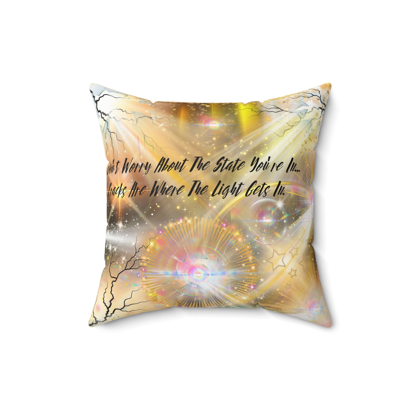 Don't Worry Spun Polyester Square Pillow