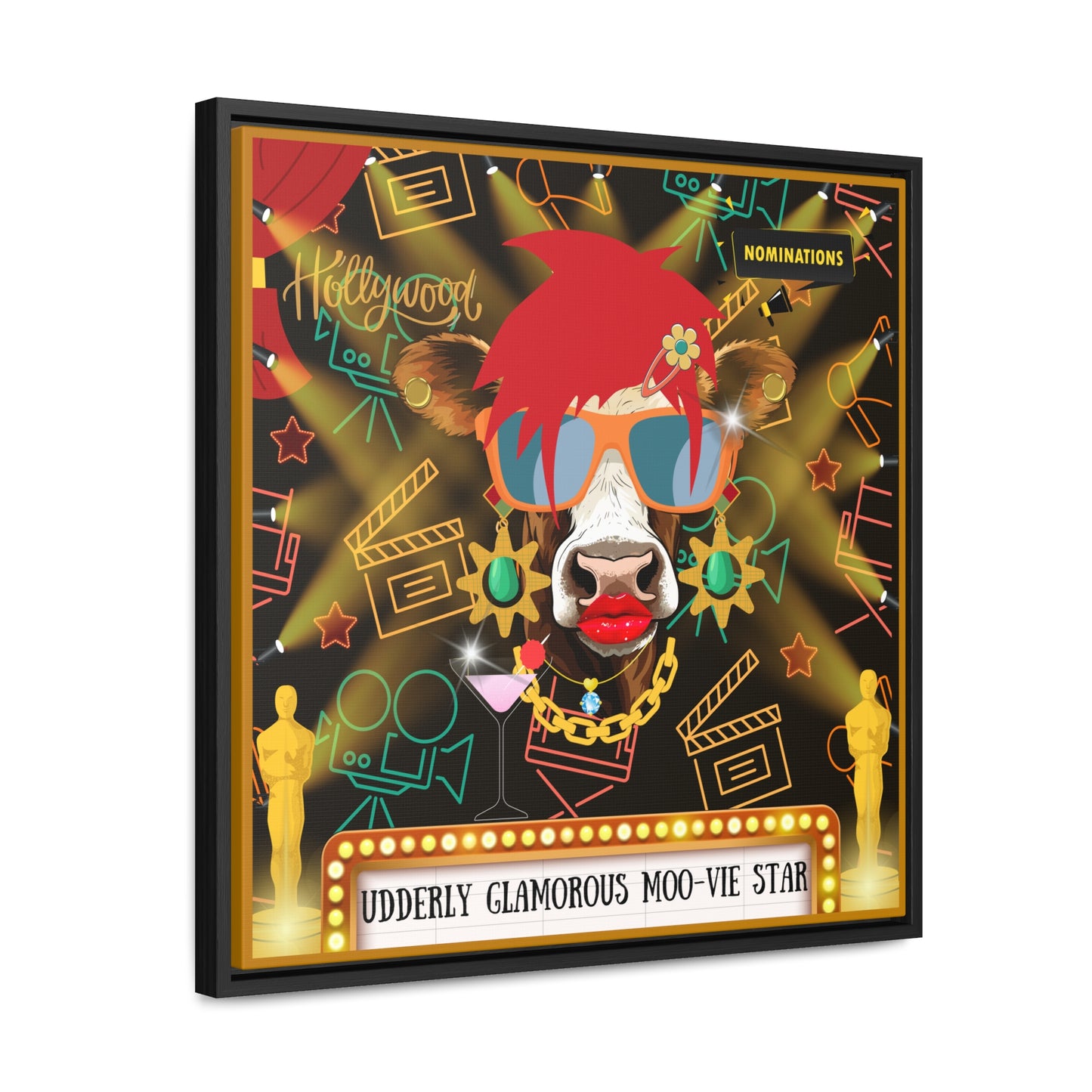 Moo-vie Star Gallery Canvas Wraps, Square Frame