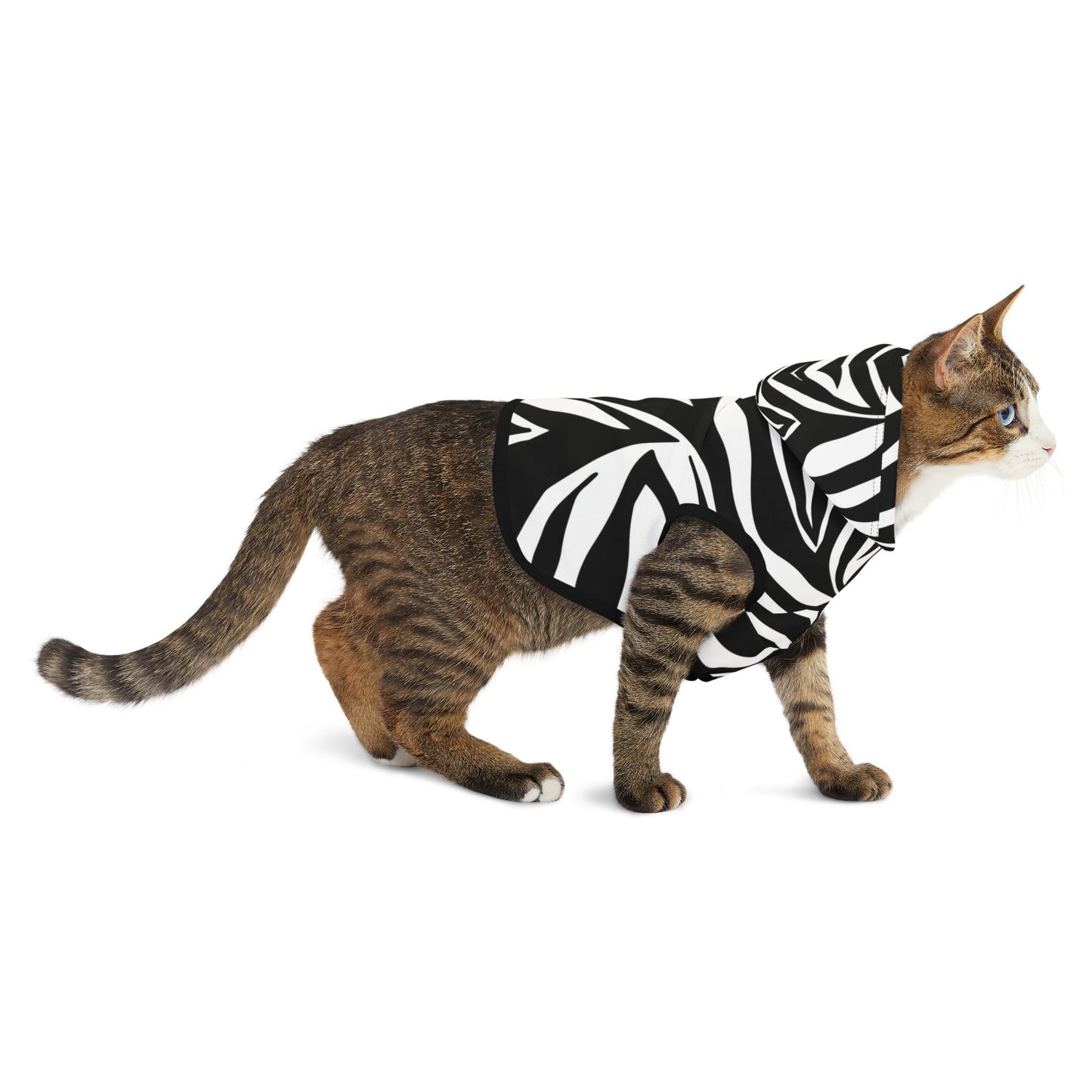 Pet Hoodie Zebra Black