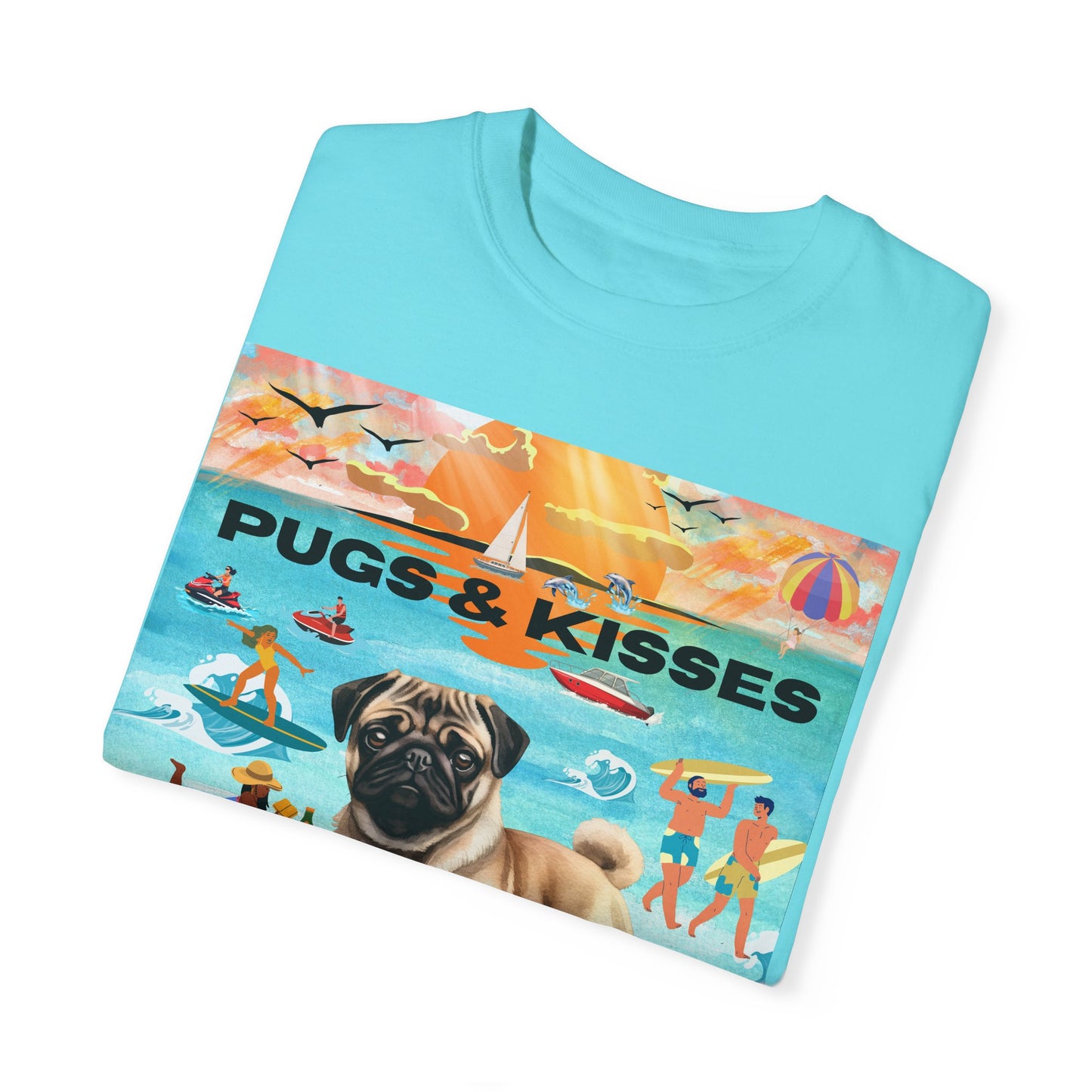 Pugs & Kisses Unisex Garment-Dyed T-shirt