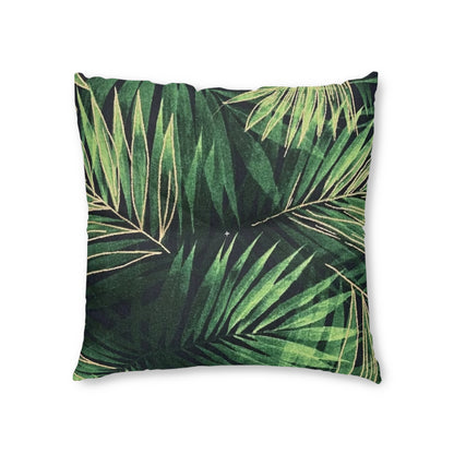 Tufted Floor Pillow, Square Palm Leaves