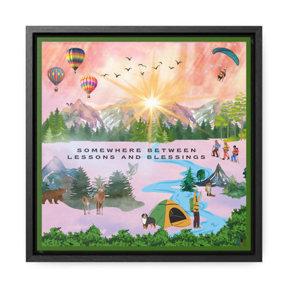 Somewhere Between Lessons And Blessings Canvas Wall Art