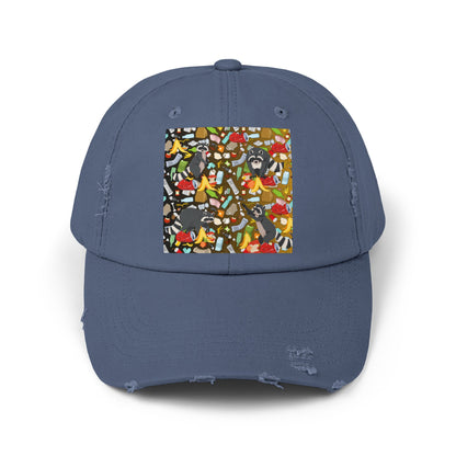 Raccoons In The Trash Unisex Distressed Cap