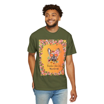 Pawsitive Vibes Only Unisex Garment-Dyed T-shirt