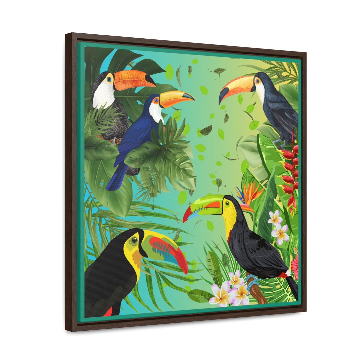 Toucans Gallery Canvas Wraps, Square Frame