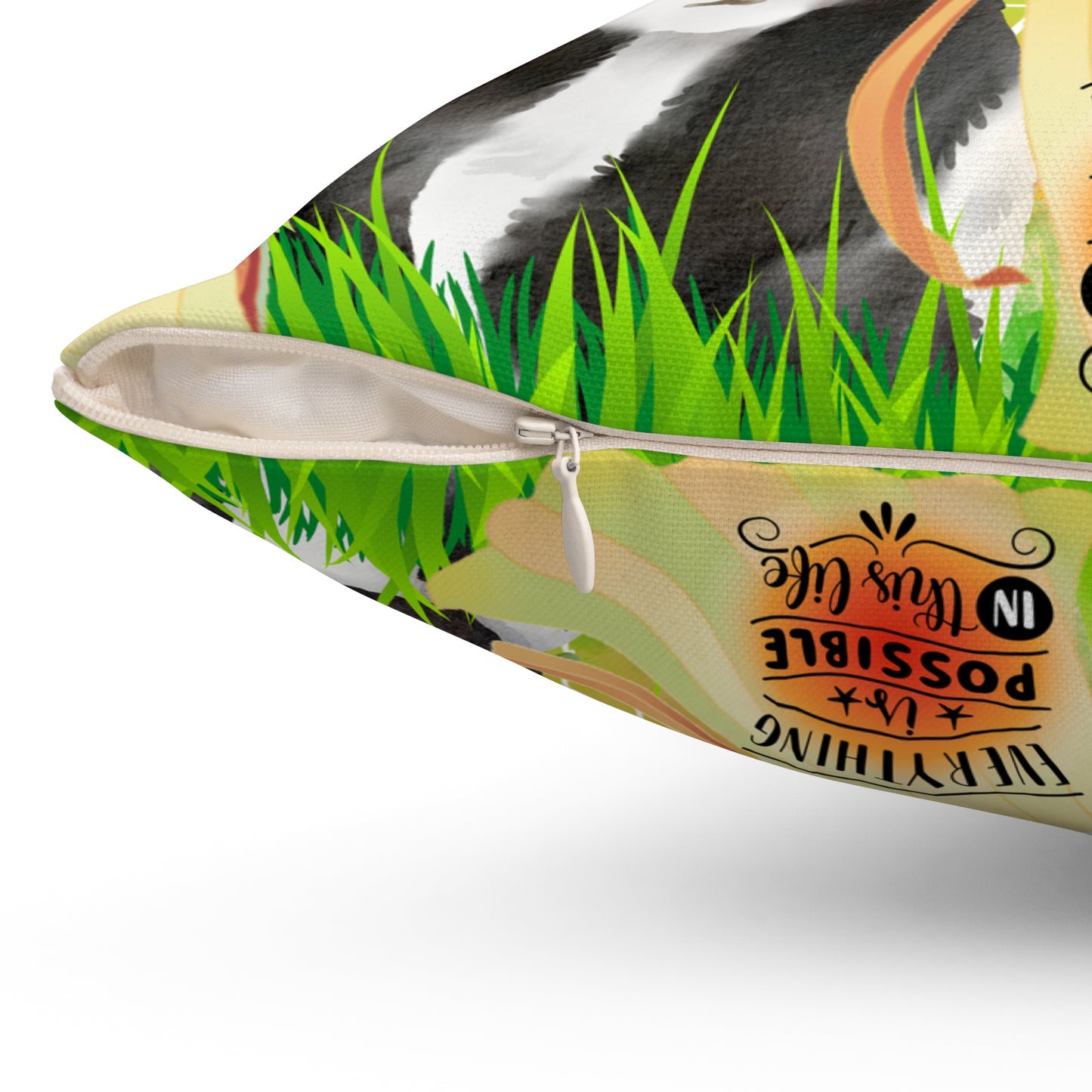 Life Is Beautiful Chinese Spun Polyester Square Pillow