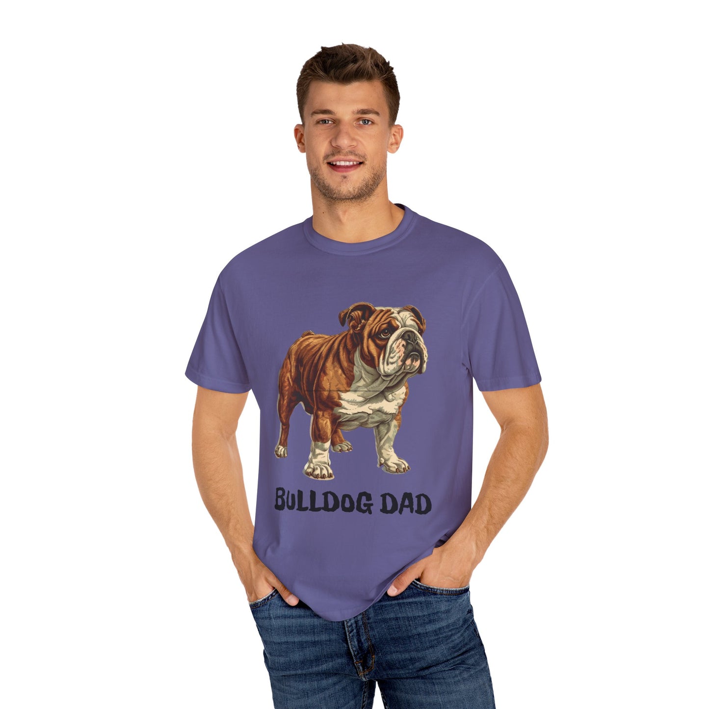 English Bulldog Dad Unisex Garment-Dyed T-shirt