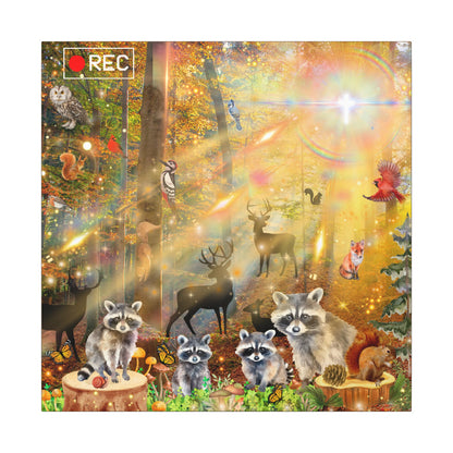 Take A Hike - Nature-Themed Canvas Art, Wildlife Decor, Forest Wall Art, Animal Lovers Canvas, Magical Forest Painting