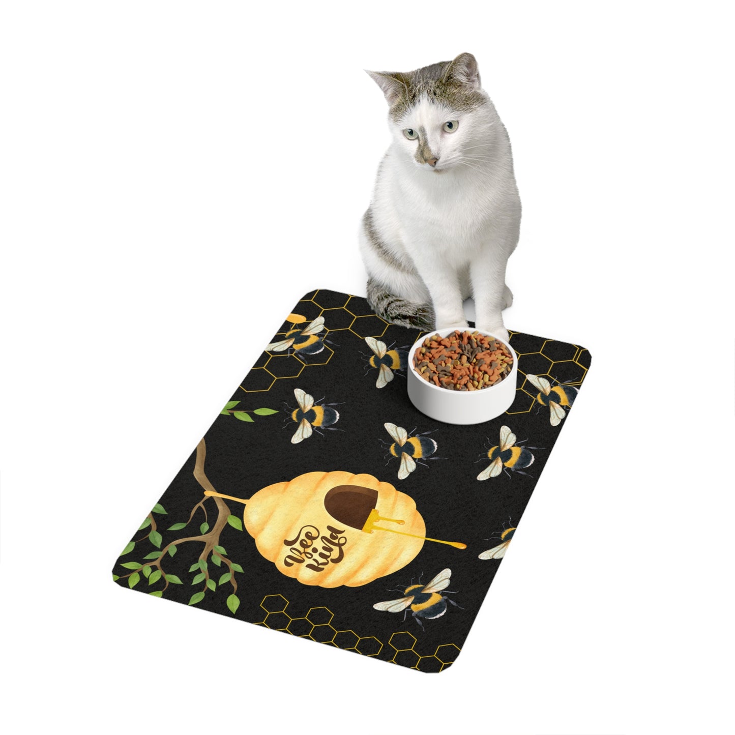 Pet Food Mat (12x18) Bee Kind