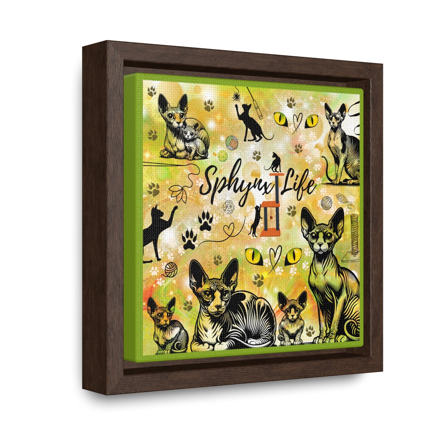 Sphynx Life Gallery Canvas Wraps, Square Frame