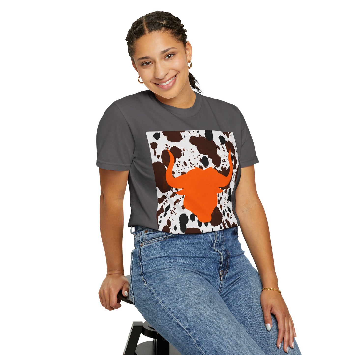 Cow 3 Unisex Garment-Dyed T-shirt