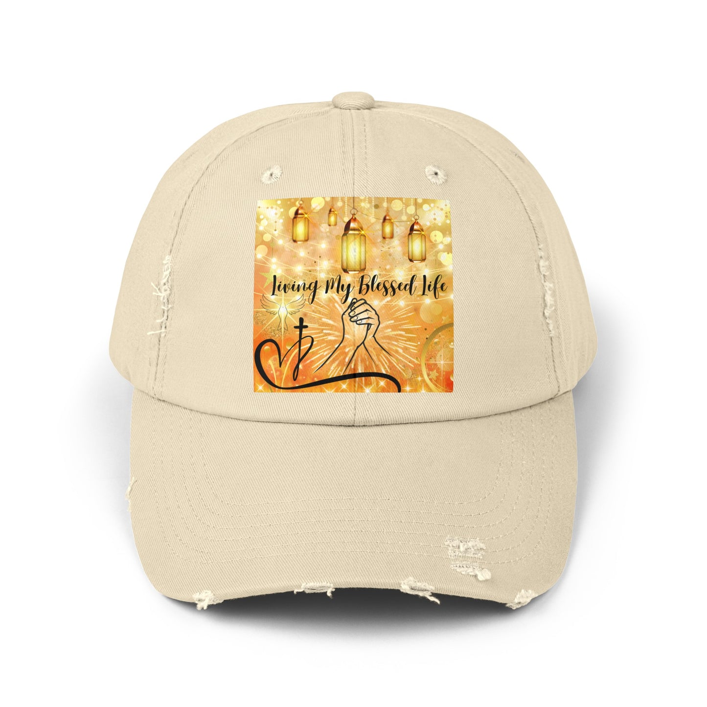 Living My Blessed Life Unisex Distressed Cap