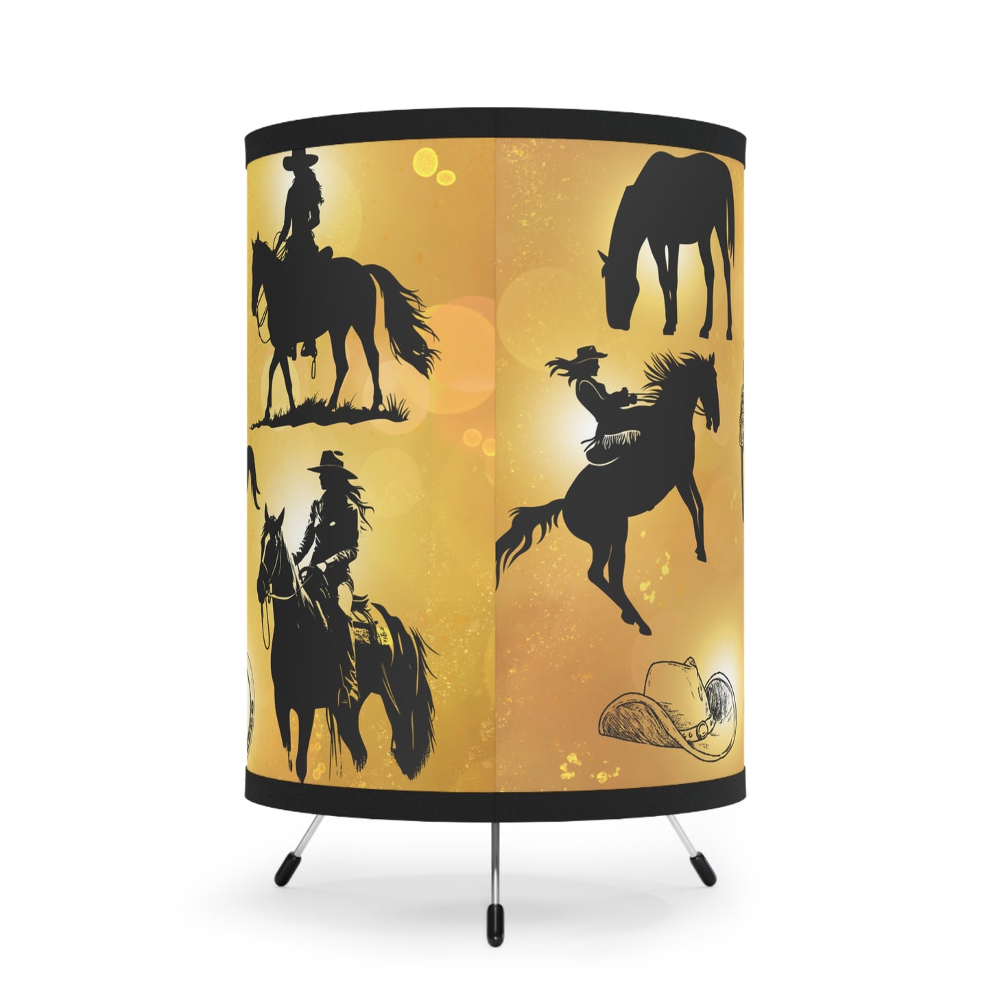 Cowgirl Country Tripod Lamp with High-Res Printed Shade, US\CA plug