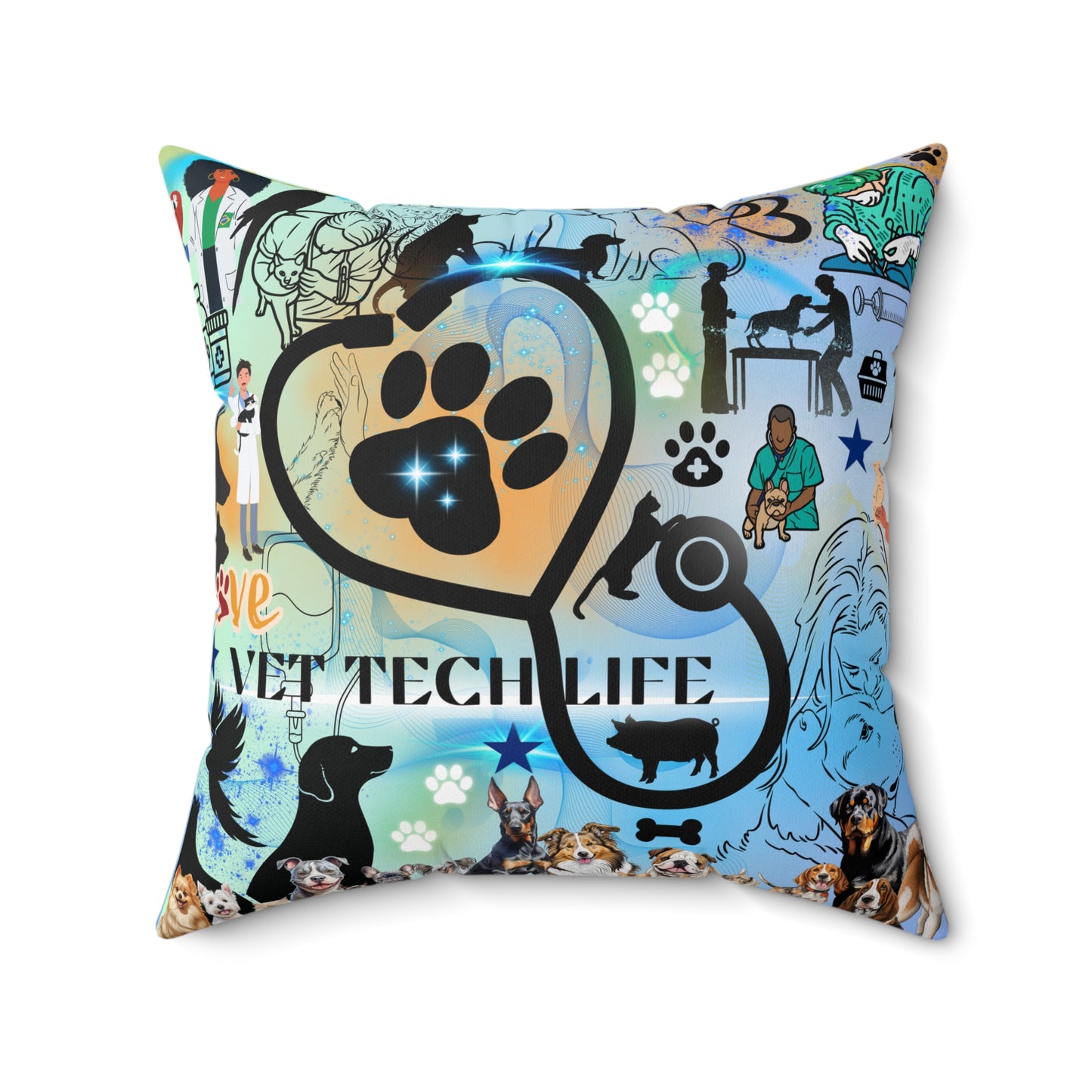 Vet Tech Life Spun Polyester Square Pillow