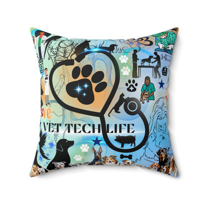 Vet Tech Life Spun Polyester Square Pillow