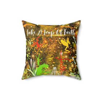 Take A Leap Of Faith Spun Polyester Square Pillow