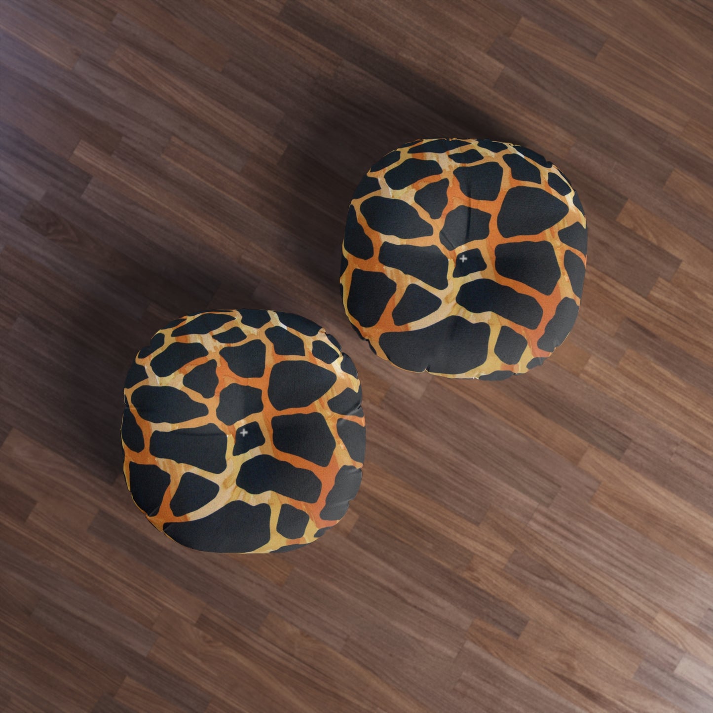 Tufted Floor Pillow, Round Giraffe